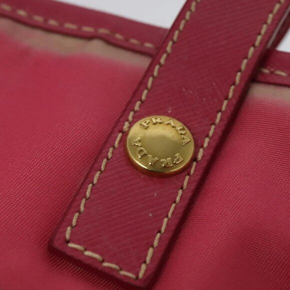 PRADA Hand Bag Nylon 2way Pink Gold Auth 134444 - Picture 10 of 16